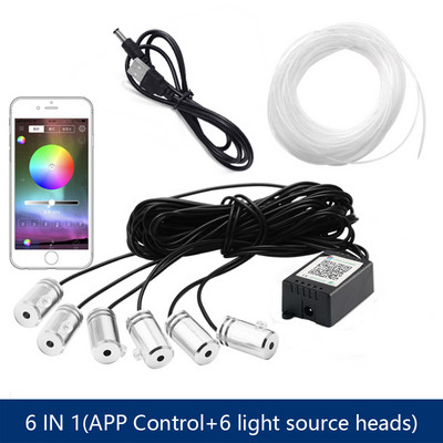 8M interior auto neon RGB LED bandă 4/5/6 în 1 aplicație Bluetooth telecomandă lumini decorative atmosferă lampă tablou de bord 12V