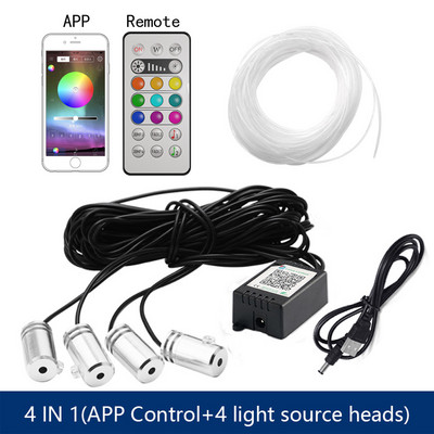 8M interior auto neon RGB LED bandă 4/5/6 în 1 aplicație Bluetooth telecomandă lumini decorative atmosferă lampă tablou de bord 12V