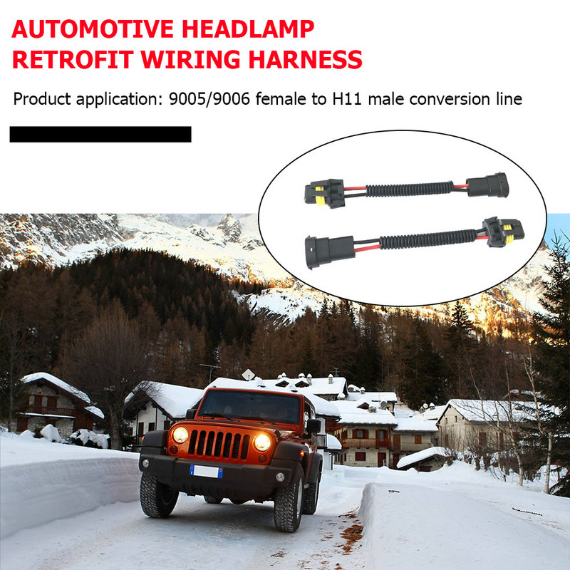 2/4 gab H11 vīrišķais līdz 9005 9006 Sieviešu vadu instalācijas adaptera ligzda priekšējo lukturu klasiskās tekstūras lukturu savienotāja drošinātāju ligzda