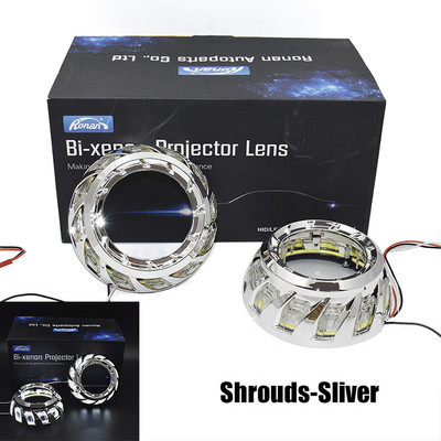 Ronan 2tk spiraal 110 mm valge COB inglisilmkatted 12 V päevasõidutuli 2,5-tollise 3,0-tollise projektori objektiiviga auto moderniseerimiseks