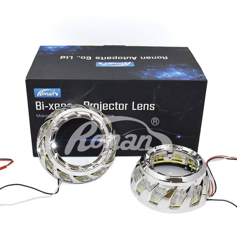 Ronan 2tk spiraal 110 mm valge COB inglisilmkatted 12 V päevasõidutuli 2,5-tollise 3,0-tollise projektori objektiiviga auto moderniseerimiseks