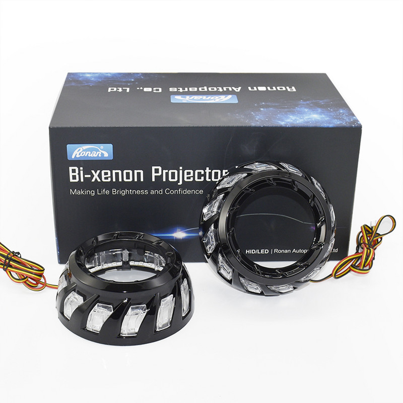 Ronan 2tk spiraal 110 mm valge COB inglisilmkatted 12 V päevasõidutuli 2,5-tollise 3,0-tollise projektori objektiiviga auto moderniseerimiseks