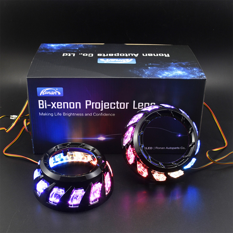 Ronan 2tk spiraal 110 mm valge COB inglisilmkatted 12 V päevasõidutuli 2,5-tollise 3,0-tollise projektori objektiiviga auto moderniseerimiseks
