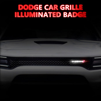 Аксесоари за стайлинг на автомобили ABS Chrome Led преден капак на кола Решетка Емблема Светлини за Dodge Challenger RAM 1500 Зарядно устройство Avenger Caliber