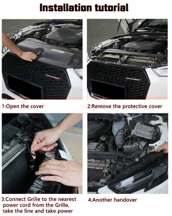 Аксесоари за стайлинг на автомобили ABS Chrome Led преден капак на кола Решетка Емблема Светлини за Dodge Challenger RAM 1500 Зарядно устройство Avenger Caliber
