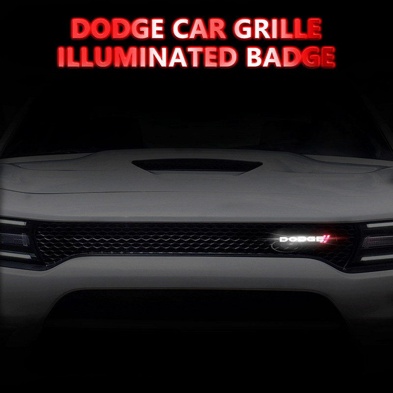Accesorii pentru stilul mașinii ABS cromat Led Emblema pentru grilă pentru capota frontală pentru Dodge Challenger RAM 1500 încărcător Avenger Caliber