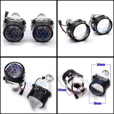 Automatikus lencsék Bi-xenon méhsejt projektor fényszóró tuning H7 H4 H1 LED Angel Eyes lencse 2.5 Super WST autós lámpák kiegészítők barkácsolás