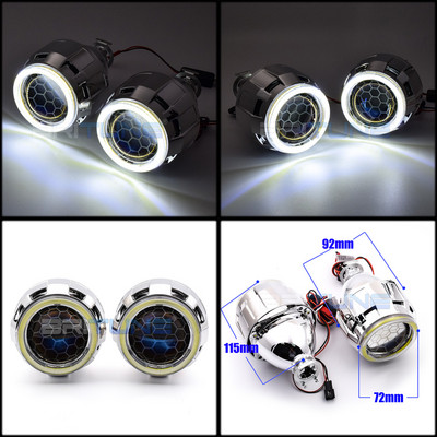 Automatikus lencsék Bi-xenon méhsejt projektor fényszóró tuning H7 H4 H1 LED Angel Eyes lencse 2.5 Super WST autós lámpák kiegészítők barkácsolás