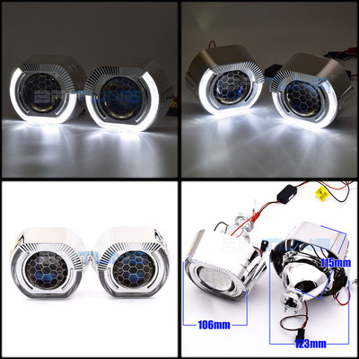 Automatikus lencsék Bi-xenon méhsejt projektor fényszóró tuning H7 H4 H1 LED Angel Eyes lencse 2.5 Super WST autós lámpák kiegészítők barkácsolás