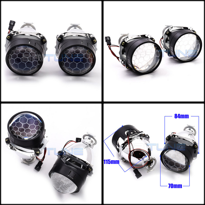 Automatikus lencsék Bi-xenon méhsejt projektor fényszóró tuning H7 H4 H1 LED Angel Eyes lencse 2.5 Super WST autós lámpák kiegészítők barkácsolás