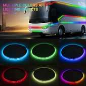 24V Strobe Running Streamer Φώτα λωρίδας LED για διακόσμηση φορτηγών φορτηγών Δυναμική πολύχρωμη λάμπα ατμόσφαιρας Ευέλικτο στυλ αυτοκινήτου DRL