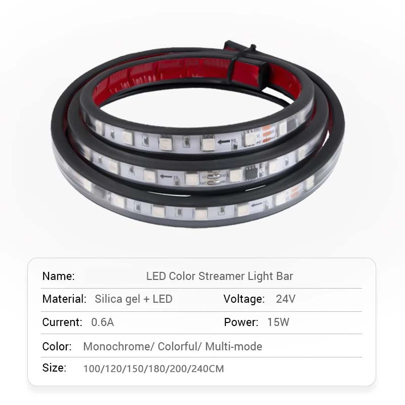 24V Strobe Running Streamer Φώτα λωρίδας LED για διακόσμηση φορτηγών φορτηγών Δυναμική πολύχρωμη λάμπα ατμόσφαιρας Ευέλικτο στυλ αυτοκινήτου DRL