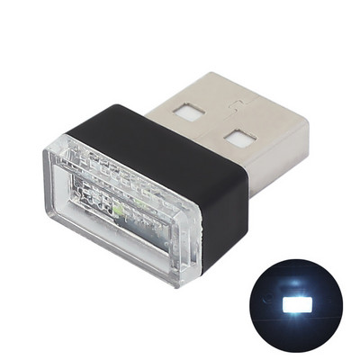 Mini LED automašīnas apgaismojums USB Auto salona atmosfēras gaisma Neona apkārtējās vides dekoratīvā lampa Auto salona apdares piederumi 7 krāsas