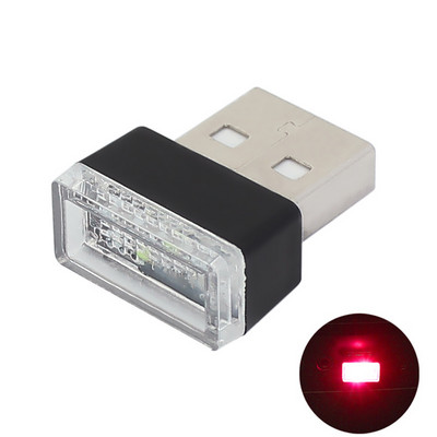 Mini LED automašīnas apgaismojums USB Auto salona atmosfēras gaisma Neona apkārtējās vides dekoratīvā lampa Auto salona apdares piederumi 7 krāsas