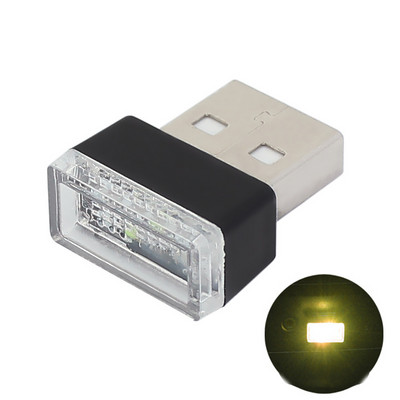 Mini LED automašīnas apgaismojums USB Auto salona atmosfēras gaisma Neona apkārtējās vides dekoratīvā lampa Auto salona apdares piederumi 7 krāsas