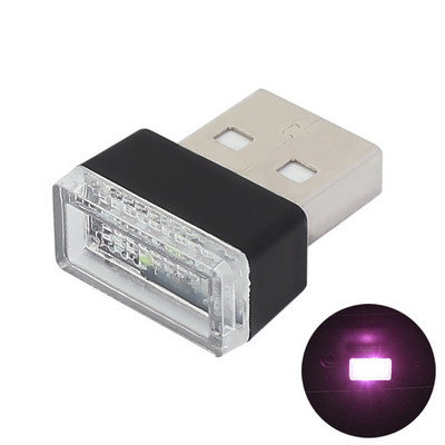Mini LED automašīnas apgaismojums USB Auto salona atmosfēras gaisma Neona apkārtējās vides dekoratīvā lampa Auto salona apdares piederumi 7 krāsas