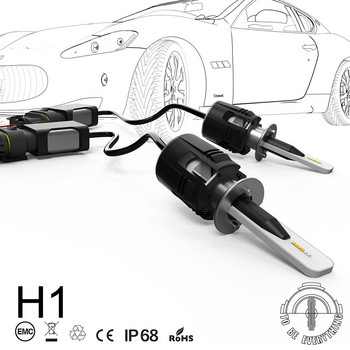H1 B6 LED Bixenon Hid Комплект за преобразуване на лещи за автомобилен проектор 42W 5200LM CSP Y11 Чипове Всичко в едно Чисто бяла 6000K Крушка за автомобилна лампа Направи си сам