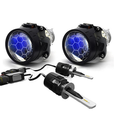 H1 B6 LED Bixenon Hid Car Projector Lens Kit Conversion 42W 5200LM CSP Y11 Chips All in one Pure White 6000K Bulb Lamp Car DIY