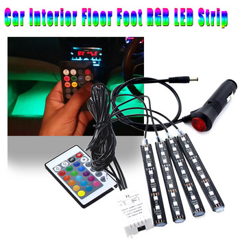 RGB Beleuchtung Ελαφρύ αυτοκινήτου led Φωτιστικό ποδιού ατμόσφαιρας δαπέδου με Λειτουργίες απομακρυσμένου φωνητικού ελέγχου μουσικής USB Εσωτερική διακοσμητική λωρίδα LED