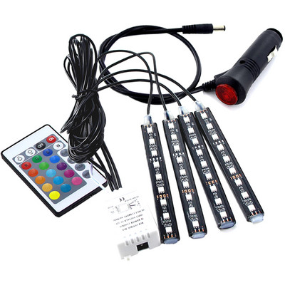 RGB Beleuchtung Ελαφρύ αυτοκινήτου led Φωτιστικό ποδιού ατμόσφαιρας δαπέδου με Λειτουργίες απομακρυσμένου φωνητικού ελέγχου μουσικής USB Εσωτερική διακοσμητική λωρίδα LED