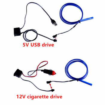 1M/2M/3M/5M Φώτα Led για Εσωτερικό Αυτοκινήτου Νέον Ευέλικτο Led Φωτιστικό Strip Διακόσμηση Garland Wire Rope Tube Line 5V Driver USB