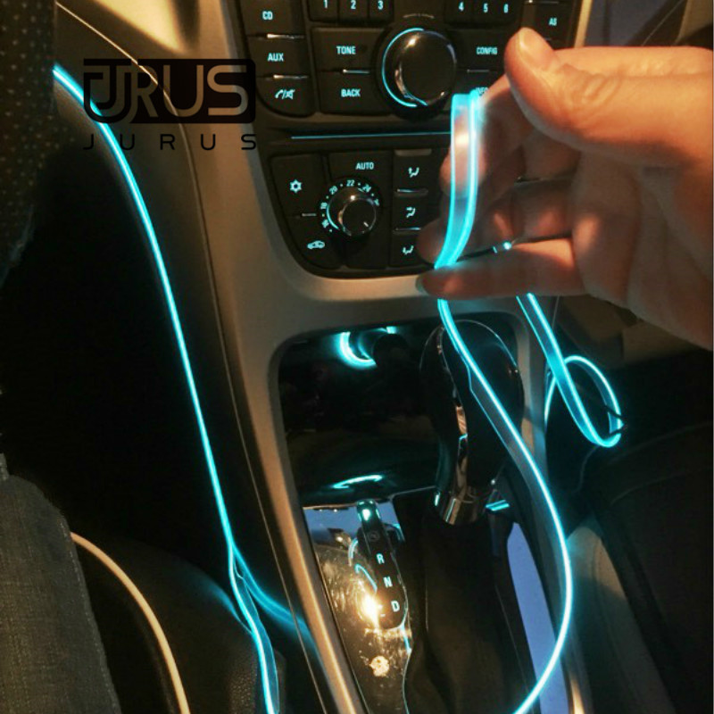 1M/2M/3M/5M Led-tuled auto interjööri jaoks Neoon-paindlik LED-riba valguse kaunistus Garlandi traattrossi toruliin 5 V USB-draiver
