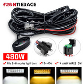 Comutator de lumină de lucru pentru mașină, bară de lumină, motocicletă, 4 lămpi Chigh, cablaj de putere pentru mașină, barcă, camion, cablu 180W 300W cablu releu