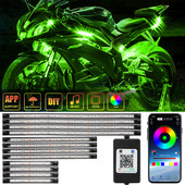 OKEEN Kit de bandă LED RGB Underglow pentru motociclete Control APP Impermeabil 5050SMD Lumină LED cu efect de sol strălucitor pentru subsol