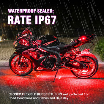 OKEEN мотоциклет Underglow RGB LED лента Комплект APP Control Водоустойчив 5050SMD Glow Ground Effect LED Underbody Atmosphere Light