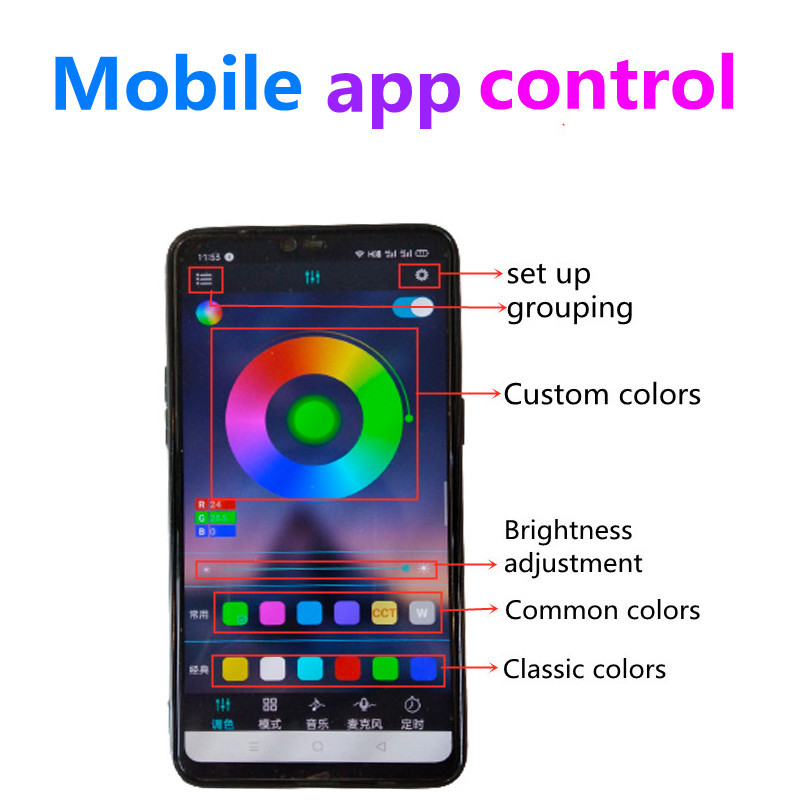 Led Car Foot Ambient Light με USB αναπτήρα οπίσθιου φωτισμού μουσικής Εφαρμογή ελέγχου RGB Auto διακοσμητικά φωτιστικά ατμόσφαιρας εσωτερικού χώρου