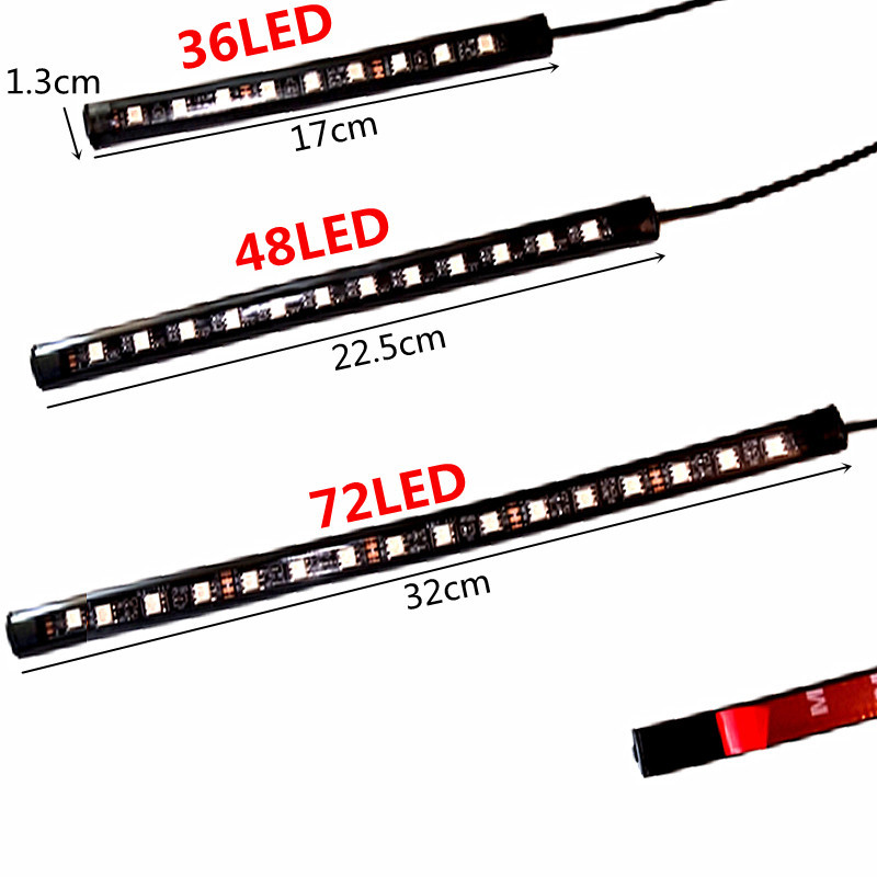 Led Car Foot Ambient Light με USB αναπτήρα οπίσθιου φωτισμού μουσικής Εφαρμογή ελέγχου RGB Auto διακοσμητικά φωτιστικά ατμόσφαιρας εσωτερικού χώρου
