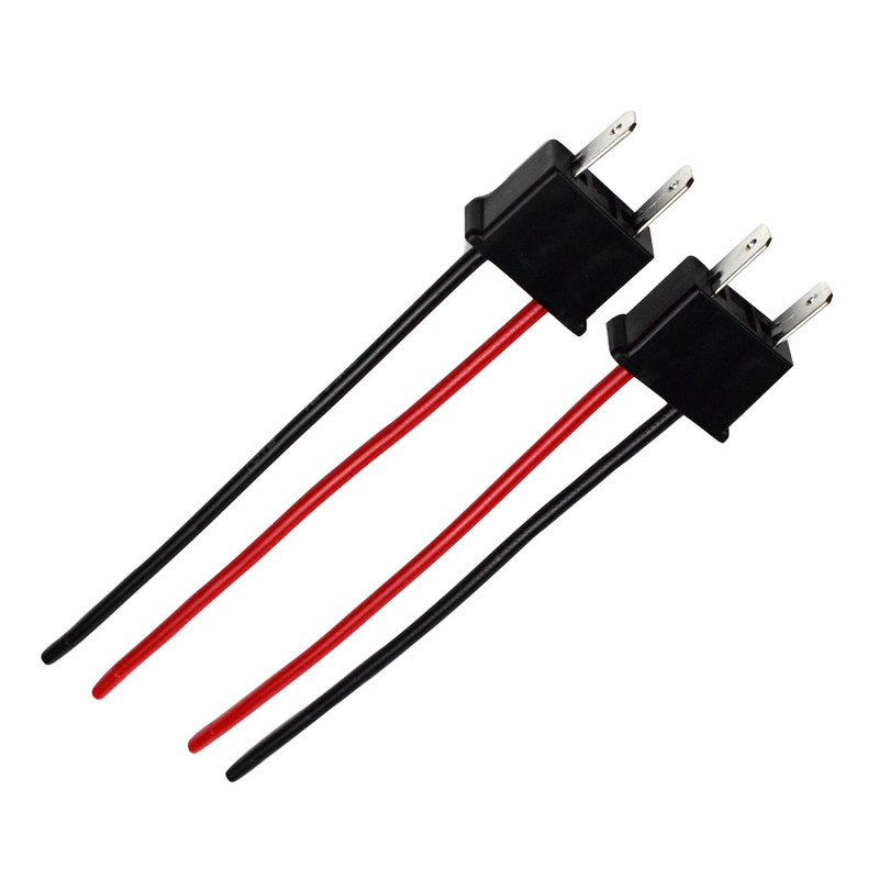 2 vnt H7 lemputės lizdo laidų rinkinys priekinių žibintų 12V-24V ABS ir vario laidas, skirtas Plug and Play rūko žibinto vyriškos jungties jungtis kiaulės uodega