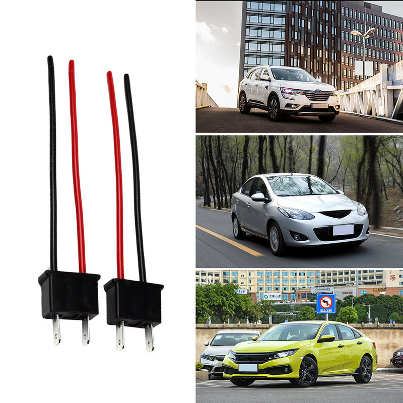 2 vnt H7 lemputės lizdo laidų rinkinys priekinių žibintų 12V-24V ABS ir vario laidas, skirtas Plug and Play rūko žibinto vyriškos jungties jungtis kiaulės uodega