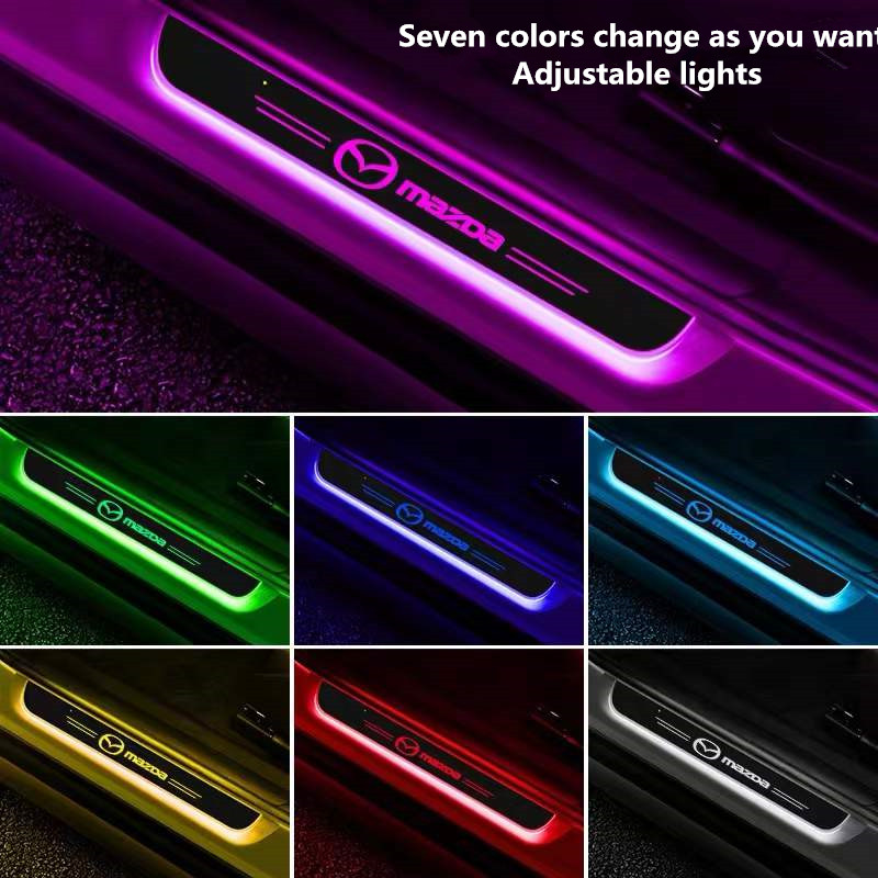 Tere tulemast pedaalituled jaoks Mazda 2 3 6 BM GJ Demio CX3 CX5 CX8 CX9 Axela auto pedaali ukseläve teevalgustid Led valguse auto lisavarustus