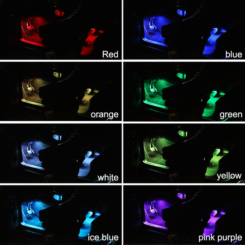 Auto Ambient Light 36 48 72 Λωρίδες LED Πόδι αυτοκινήτου Εσωτερική διακόσμηση RGB APP Τηλεχειριστήριο λάμπας ατμόσφαιρας για αξεσουάρ αυτοκινήτου