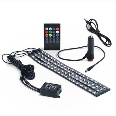 4/5/6 Σε 1 RGB LED Atmosphere Αυτοκίνητο Εσωτερικό Πόδι Περιβάλλοντος Διακοσμητικά φώτα Κιτ Λωρίδων φωτιστικών οπτικών ινών Νέον Έλεγχος εφαρμογής Μουσική DIY
