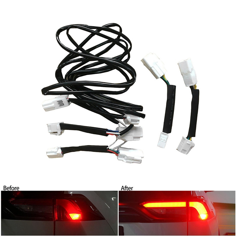 Toyota RAV4 2019-2021 modifitseeritud tagatulede piduritulede juhtmestik jaoks Kõik esiletõstetud tagumised pidurituled