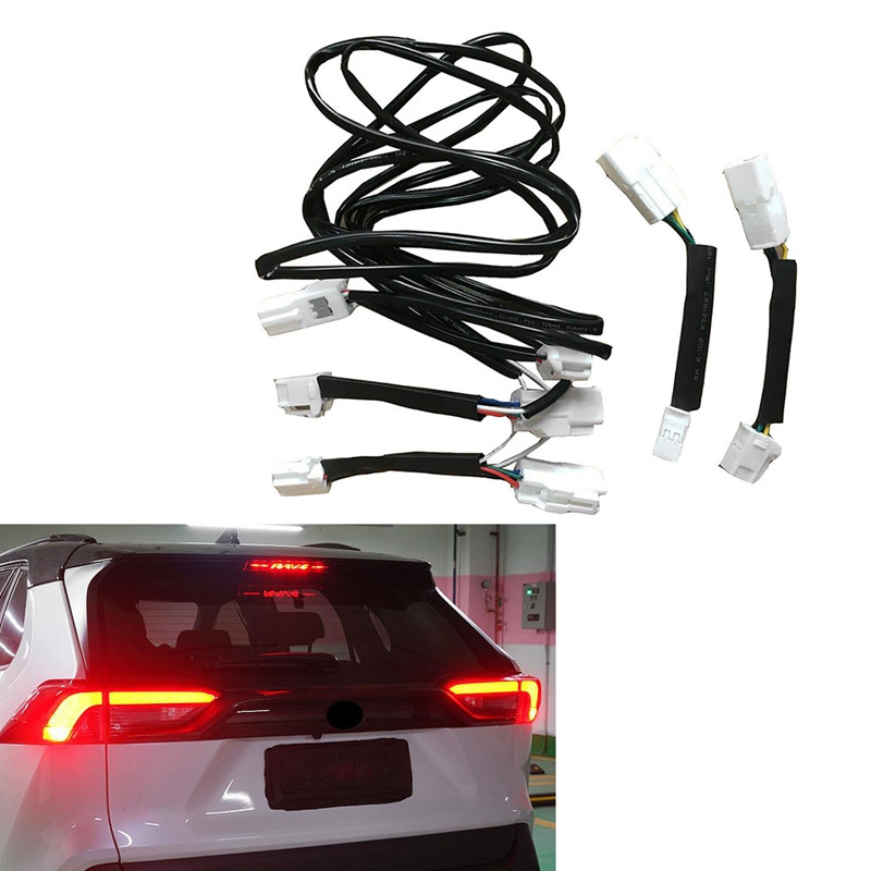 Toyota RAV4 2019-2021 modifitseeritud tagatulede piduritulede juhtmestik jaoks Kõik esiletõstetud tagumised pidurituled