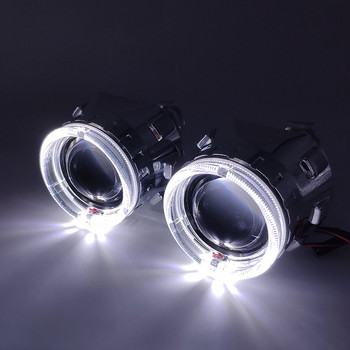 Автомобилен стил LED ходови светлини Angel Eyes HID Bi xenon прожекторни лещи за фарове H4 H7 Автомобилни модернизирани лещи за фарове