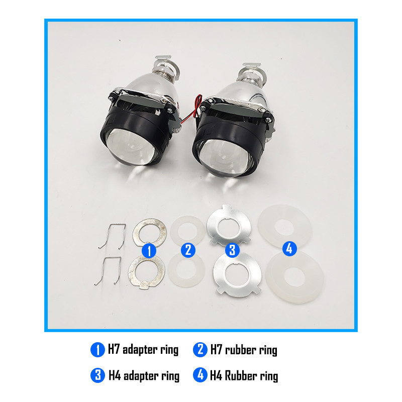 Automobilių stiliaus LED bėgimo žibintai Angel Eyes HID Bi xenon projektorių lęšiai priekiniams žibintams H4 H7 automobilio priekinių žibintų objektyvas