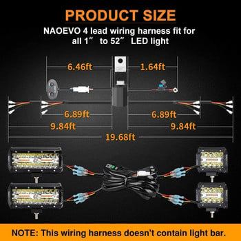 NAO 3M Автомобилен комплект кабелни снопове, персонализиран за 6 режима LED светлинна лента 12V 40A Реле за превключване между различни режими