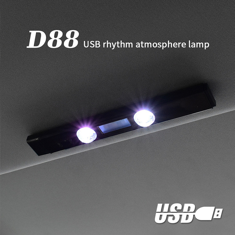 Lumină de atmosferă interioară LED RGB pentru mașină USB 5V Control sunet Lumină stea de acoperiș fără fir Moduri multiple Lumină ambientală decorativă automată