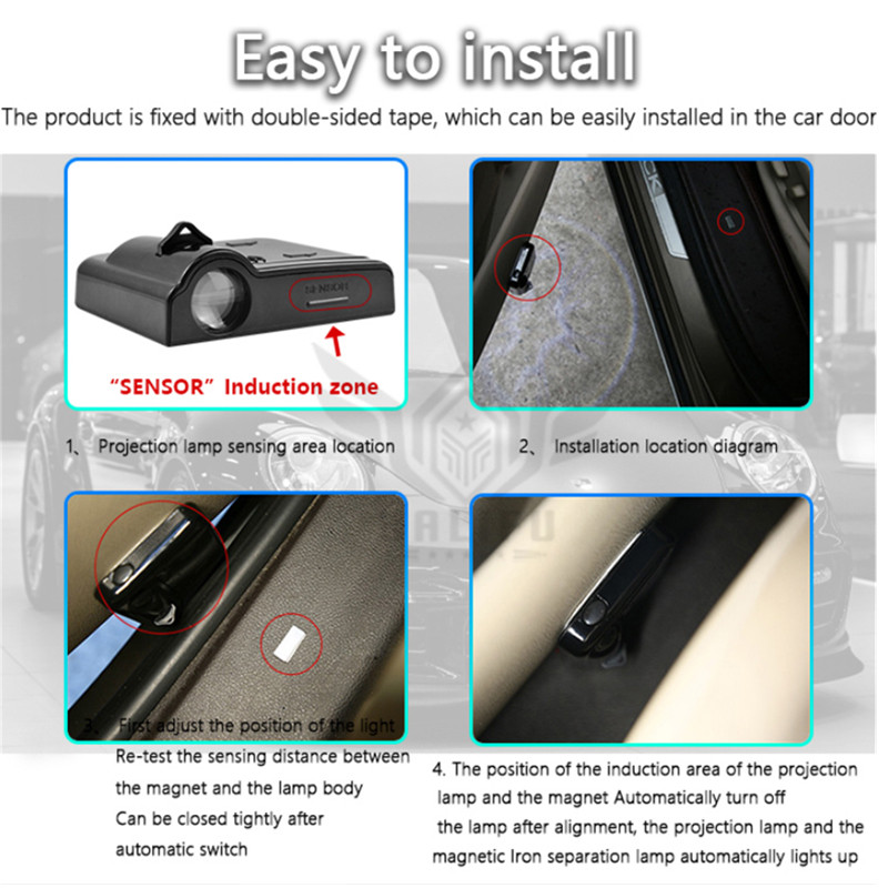 1 TK Peugeot GT jaoks 206 208 308 508 2008 3008 5008 106 407 106 RC logo Led-auto ukse tervitustuled Laserprojektori dekoratiivlamp