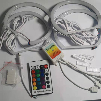 Bowen RGB Led angel eye Headlight Πολύχρωμο τηλεχειριστήριο πολύχρωμο διάφραγμα Για Αξεσουάρ BMW E36 E38 E39 E46 4x131 mm