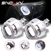 Sinolyn 2,0 ιντσών Angel Eyes LED DRL Bi Xenon Φακός Προβολέα για Μίνι Φακοί Αυτοκινήτου Προβολέα H4 H7 Χρήση H1 HID Tuning DIY
