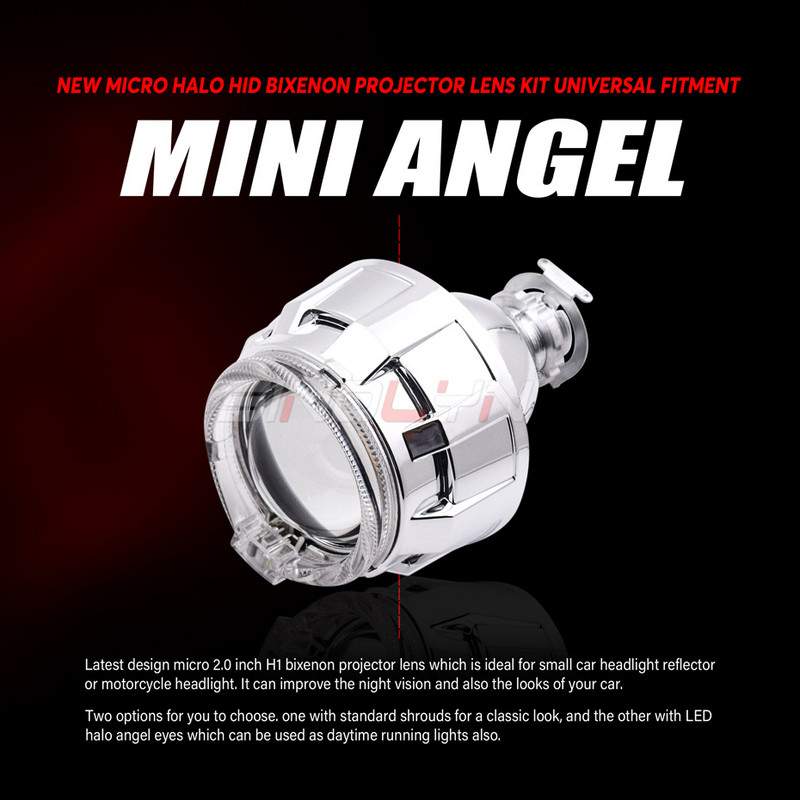 Sinolyn 2,0 ιντσών Angel Eyes LED DRL Bi Xenon Φακός Προβολέα για Μίνι Φακοί Αυτοκινήτου Προβολέα H4 H7 Χρήση H1 HID Tuning DIY