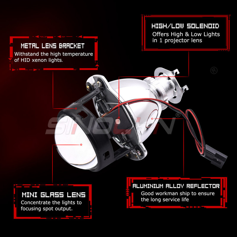 Sinolyn 2,0 ιντσών Angel Eyes LED DRL Bi Xenon Φακός Προβολέα για Μίνι Φακοί Αυτοκινήτου Προβολέα H4 H7 Χρήση H1 HID Tuning DIY