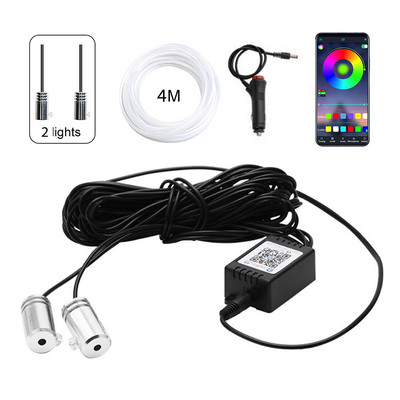6 IN 1 8M RGB LED atmosfääri auto salong ümbritseva valguse fiiberoptilised ribad valgustus rakenduse juhtimisega Neoon auto dekoratiivne lamp