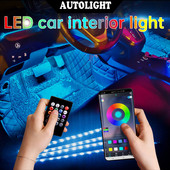 48/72 LED Φωτιστικά ποδιού αυτοκινήτου με περιβάλλοντα φωτισμό νέον Φωτισμός διάθεσης με οπίσθιο φωτισμό με έλεγχο μουσικής εφαρμογής RGB Αυτόματο διακοσμητικό φωτιστικό εσωτερικής ατμόσφαιρας