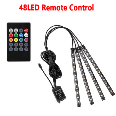 48/72 LED Φωτιστικά ποδιού αυτοκινήτου με περιβάλλοντα φωτισμό νέον Φωτισμός διάθεσης με οπίσθιο φωτισμό με έλεγχο μουσικής εφαρμογής RGB Αυτόματο διακοσμητικό φωτιστικό εσωτερικής ατμόσφαιρας